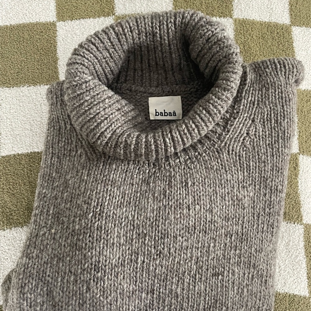 Babaa Men’s Jumper No17 Wool Turtleneck Sweater Dark Mist - Picture 15 of 15